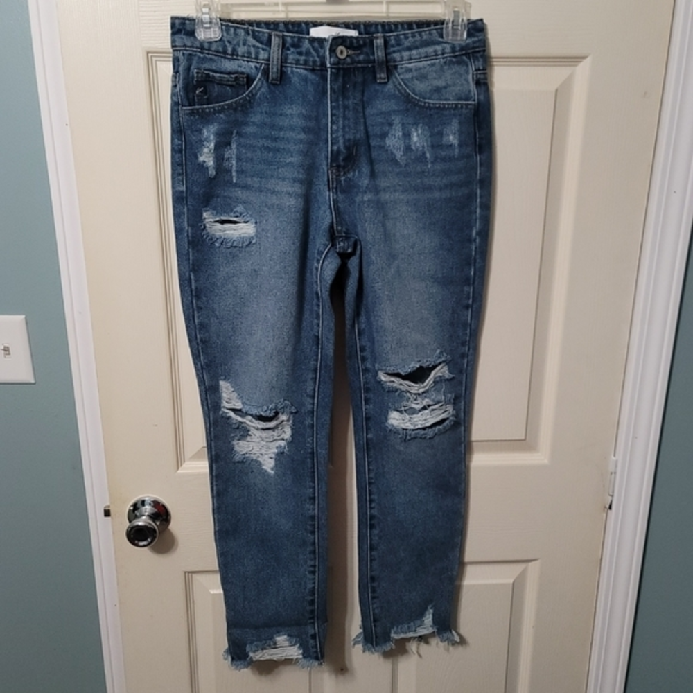 Kancan High-waist Destroyed Skinny Cropped Jeans Women's 7/27